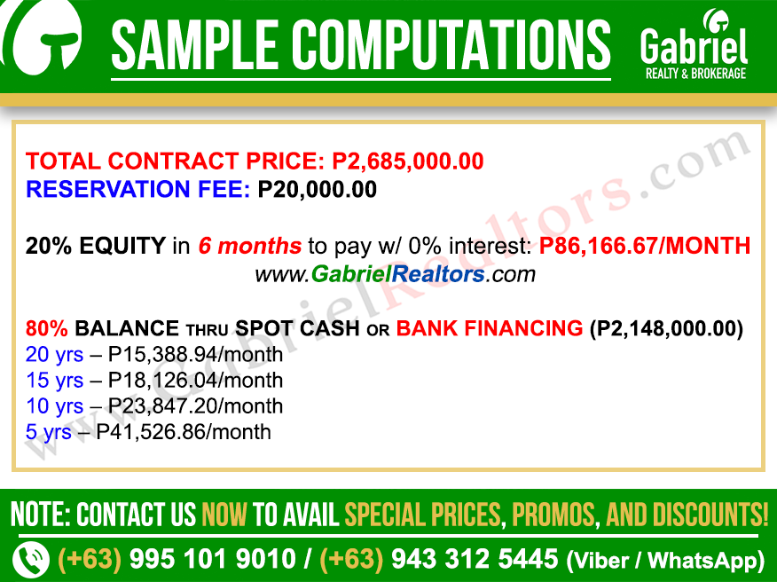 Greenwood Residences Inner Lot Sample Computatio