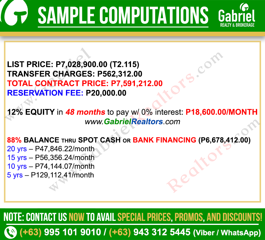 Casa Mira Towers Mandaue 1 Bedroom with Balcony Sample Computations