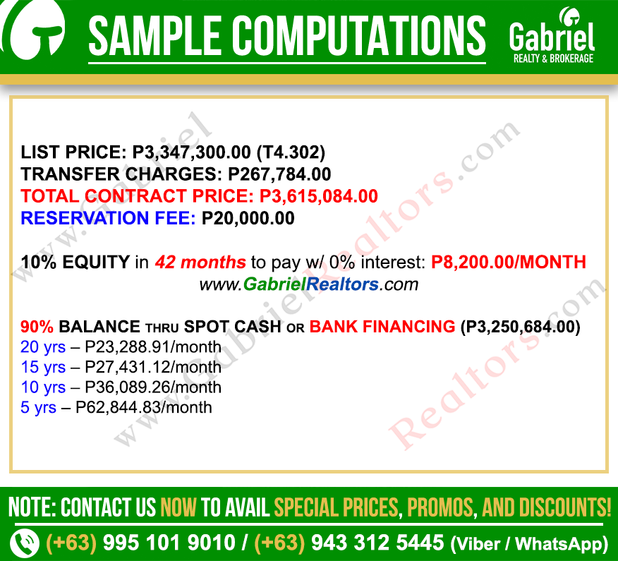 Casa Mira Towers Mandaue Studio Sample Computations