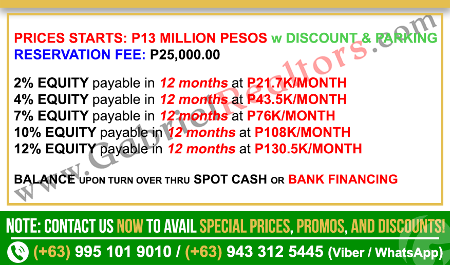 Positano Mactan EXECUTIVE 1 BEDROOM WITH BALCONY Sample Computation