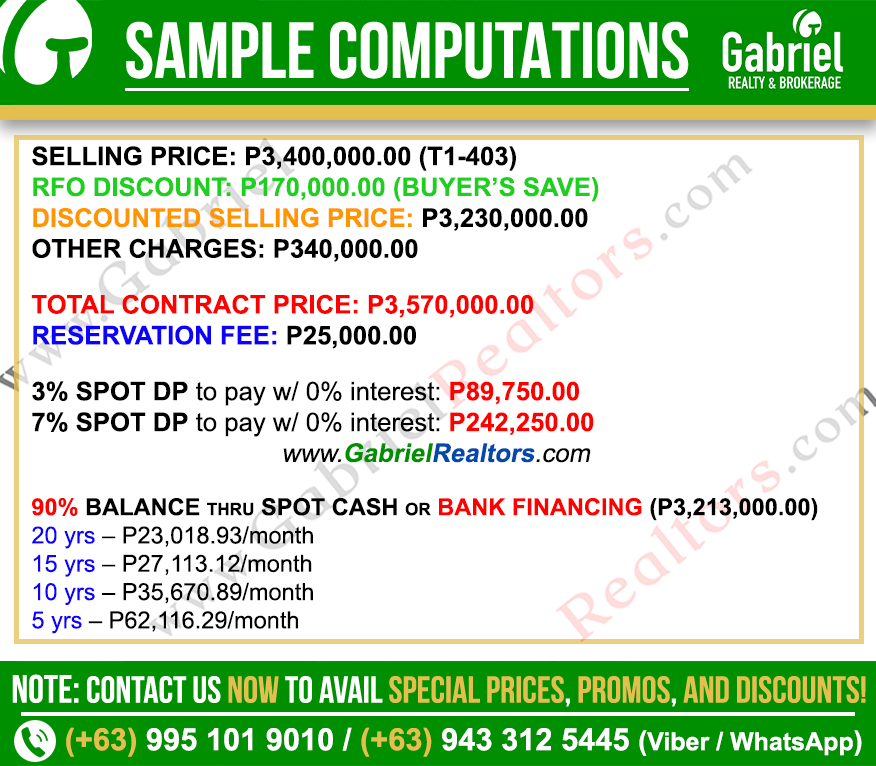 Amaia Steps Mandaue Studio Unit Sample Computation