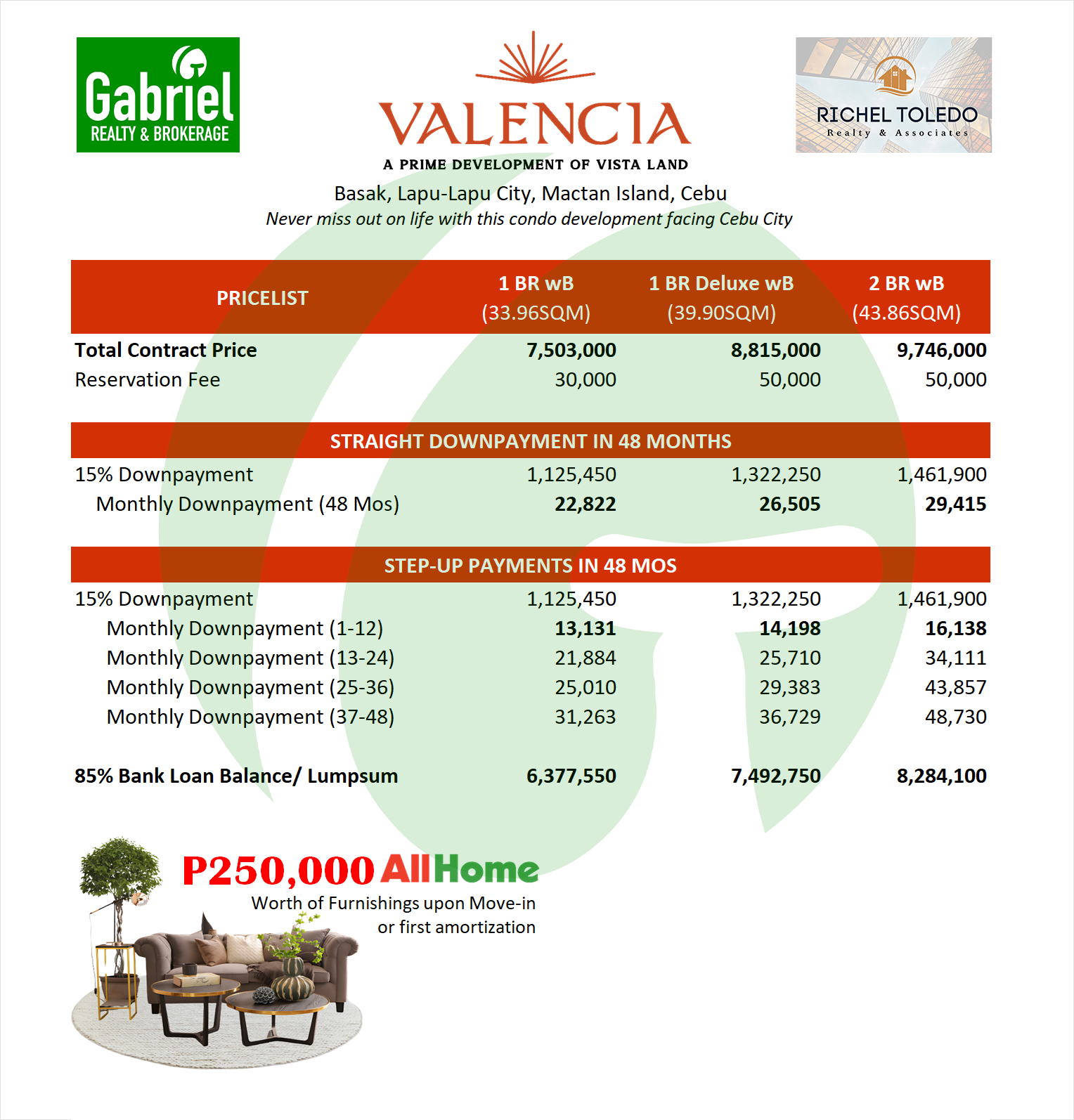 Valencia Mactan Pricelist