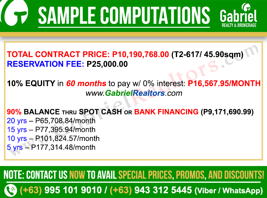 Vertex Coast Mactan 1 Bedroom Residential Unit Sample Computation