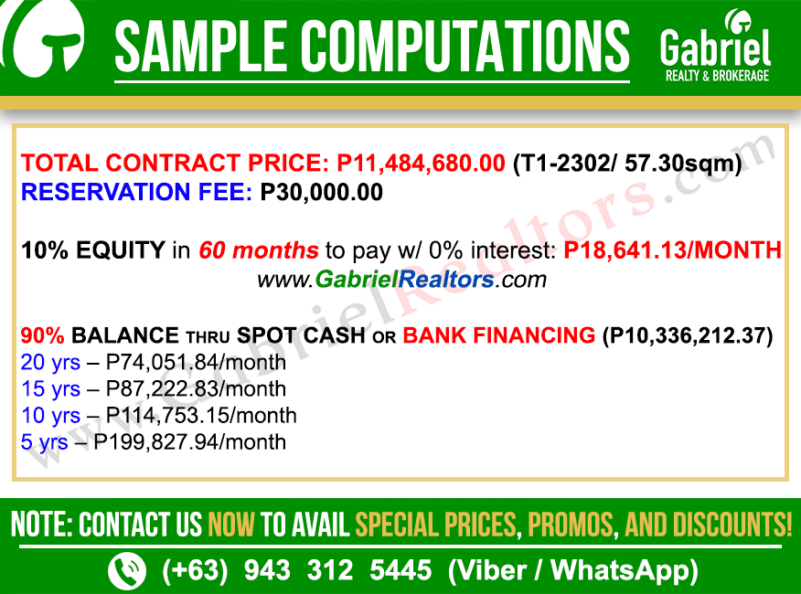 Vertex Coast Mactan 2 Bedroom Residential Unit Sample Computation