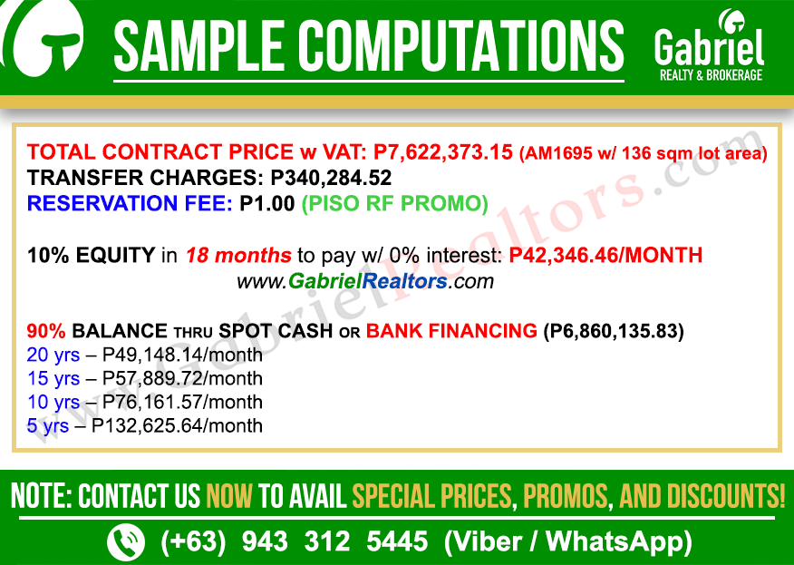 Amoa ASTA MODEL Pre-Selling Sample Computation