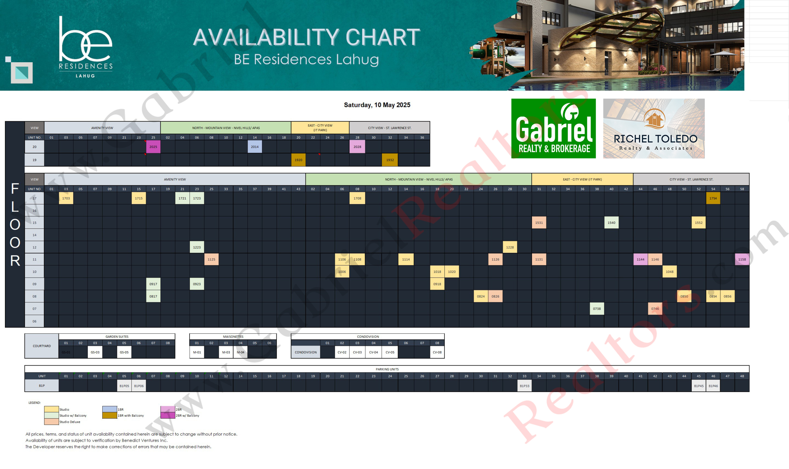 Be Residences Lahug Availability Chart