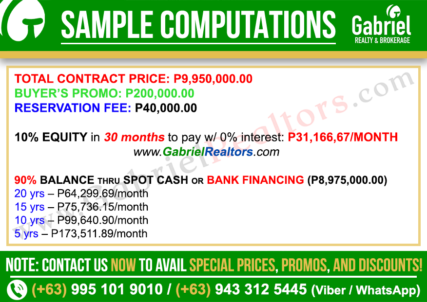 Breyonna Homes Minglanilla 3-STOREY SINGLE ATTACHED Sample Computation