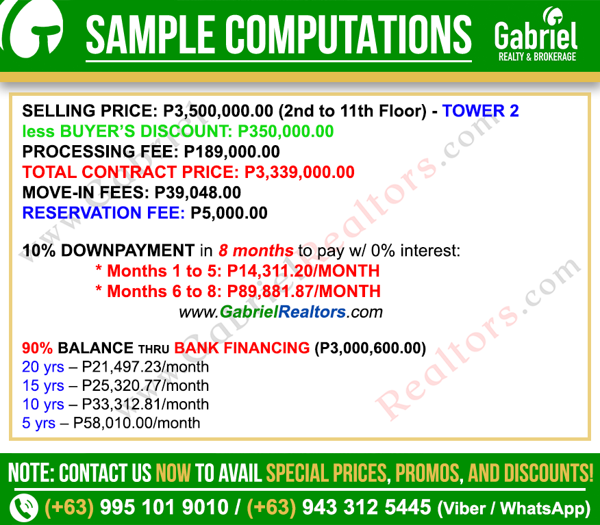 Uniplace Cebu Sample Computations