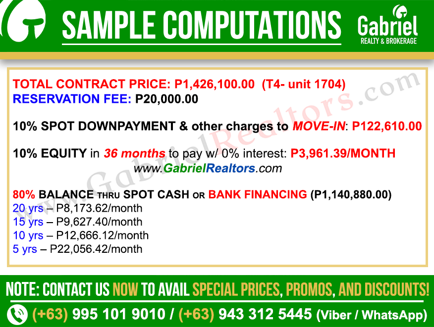 Avida Towers Riala Tower 4 Parking Unit Sample Computation