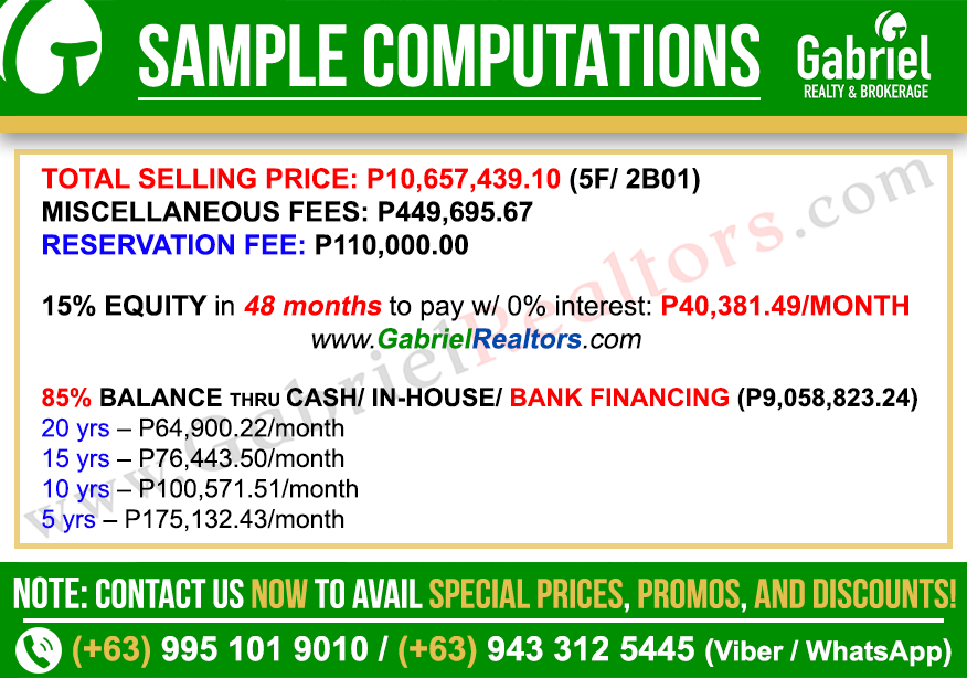 128 Nivel Hills Residential 2 Bedroom Tower Sample Computation