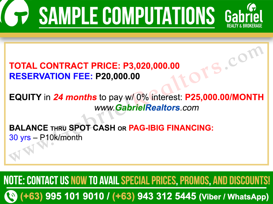 Cebu City Grand Residences Duplex Unit Sample Computations