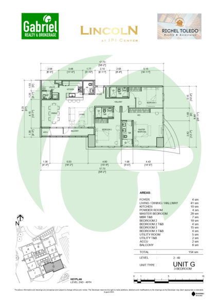 The Lincoln Towers 3 Bedroom Penthouse Unit 