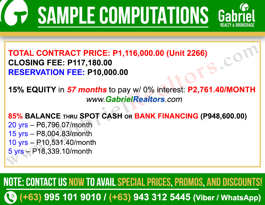 KALEA HEIGHTS CEBU PARKING UNIT Sample Computation