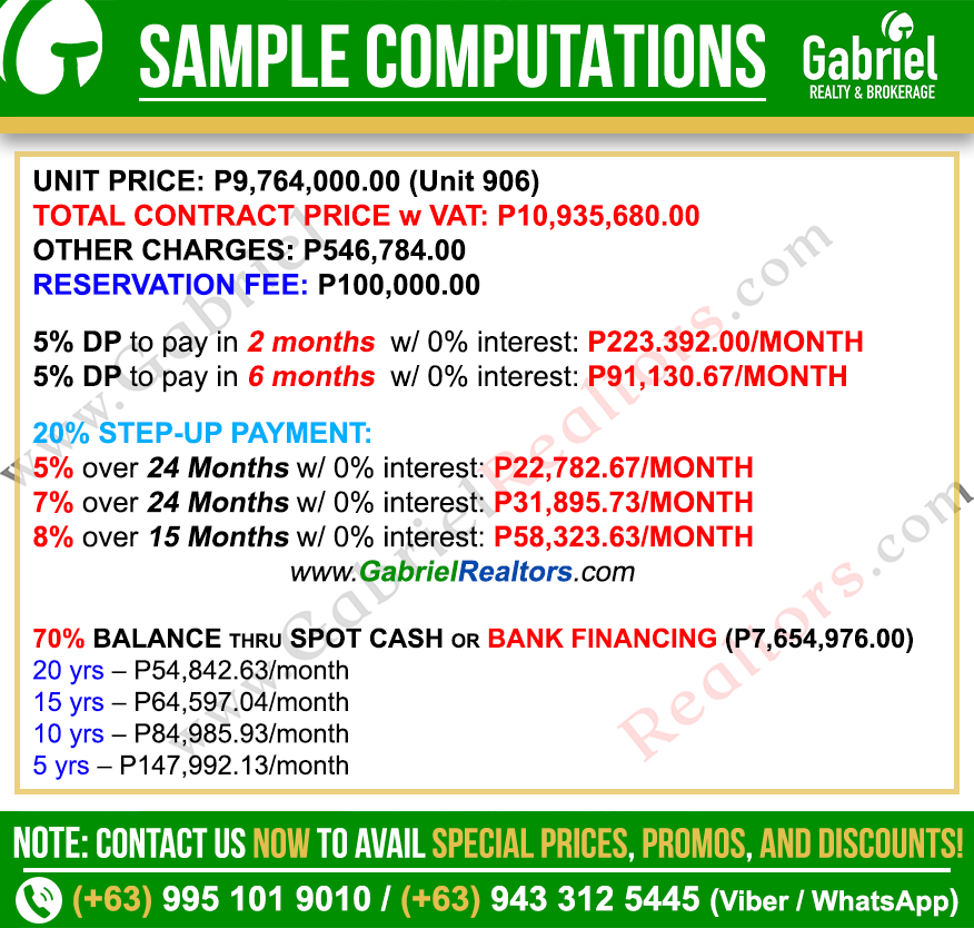 Shang Bauhinia Studio Unit Sample Computations