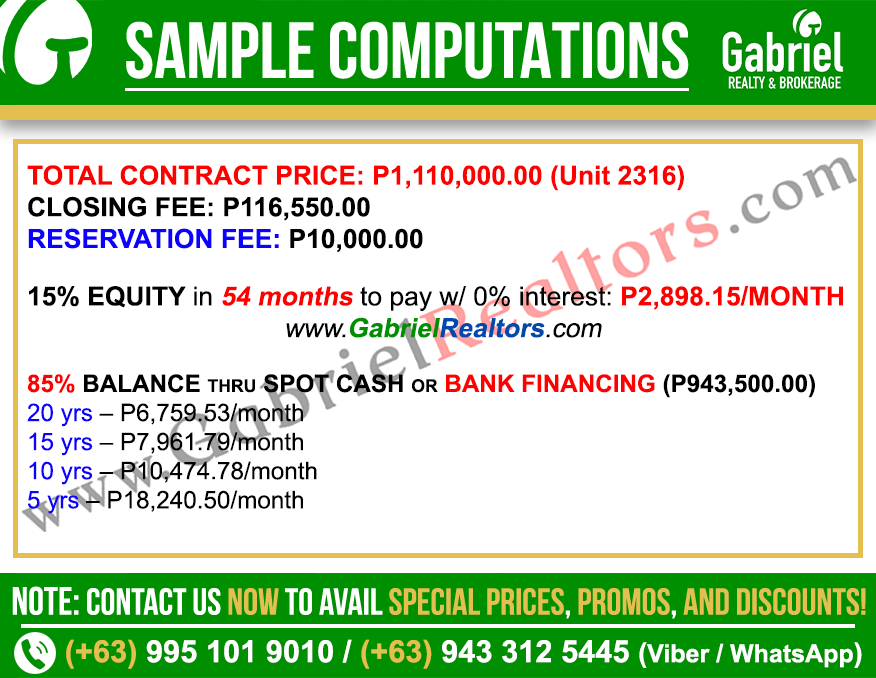 KALEA HEIGHTS CEBU PARKING UNIT Sample Computation