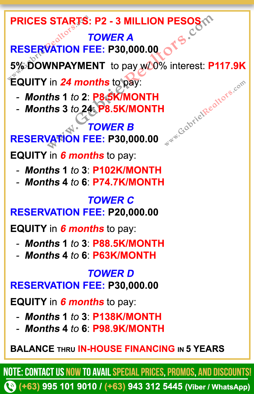 Royal Oceancrest Mactan Studio Sample Computation