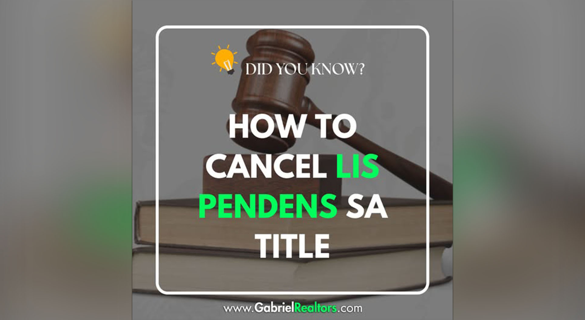 How to cancel Lis Pendens on a property title