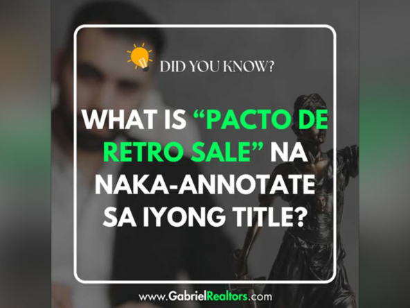 Pacto de Retro Sale on property title